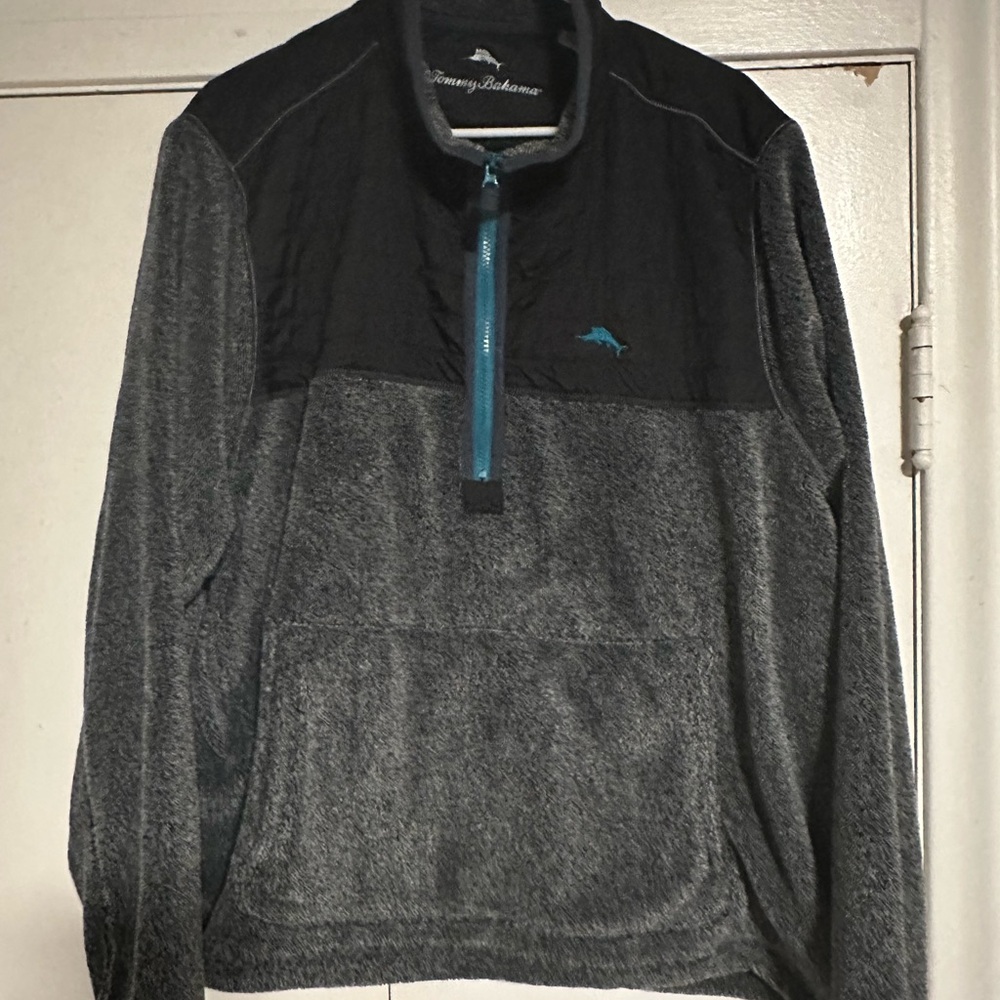 Tommy Bahama Cascade Cozy Men’s Gray Quarter Zip Pullover Sweater XL
